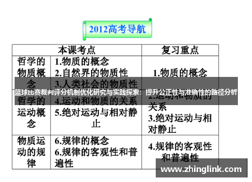 篮球比赛裁判评分机制优化研究与实践探索：提升公正性与准确性的路径分析